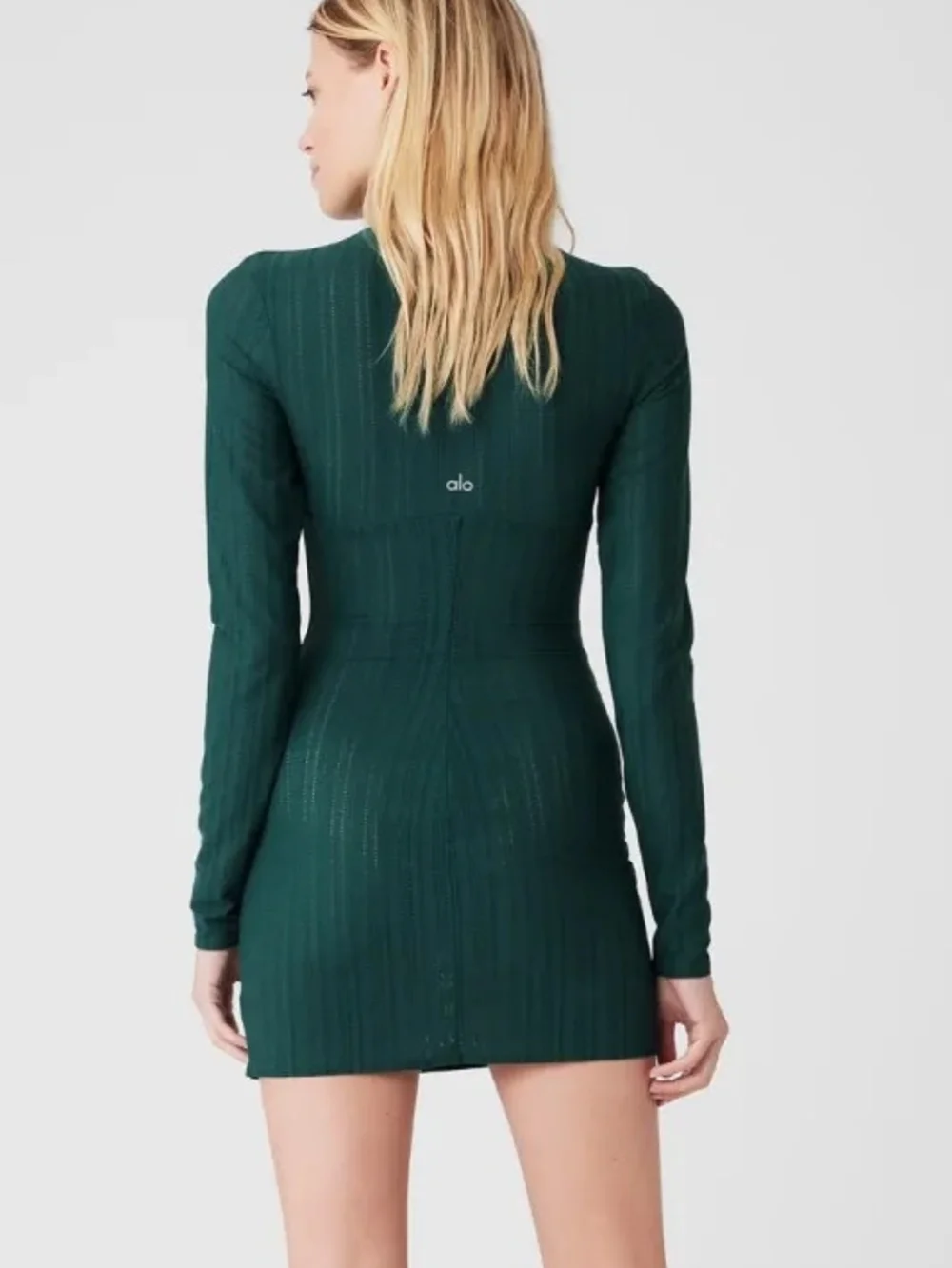 Alo Yoga NWOT Euphoria Long Sleeve Dress in Midnight Green sz MEDIUM